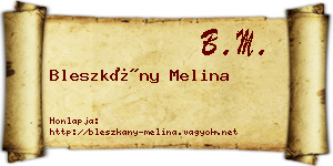 Bleszkány Melina névjegykártya